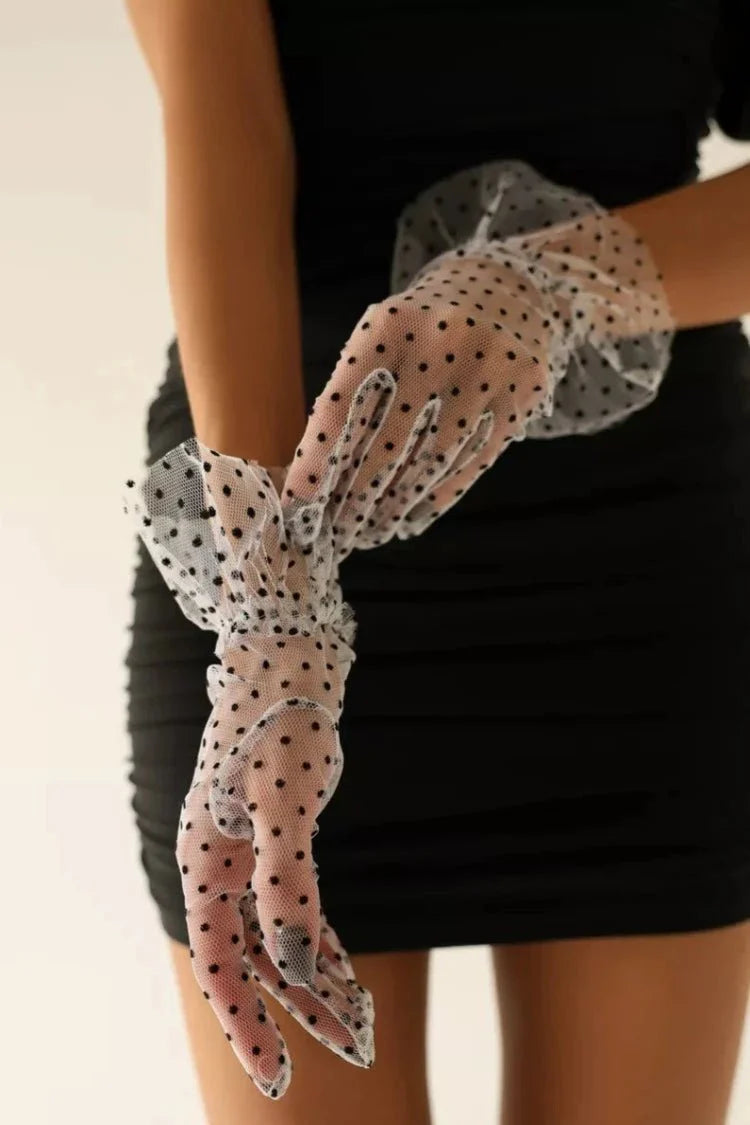Gants en dentelle pour femme blanc en dentelle - NESS - NAKED Underwear FR