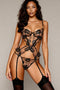 Tre-delt Sæt – Bøjle-Bustier & Matchende String – BLOSSOM Sort 