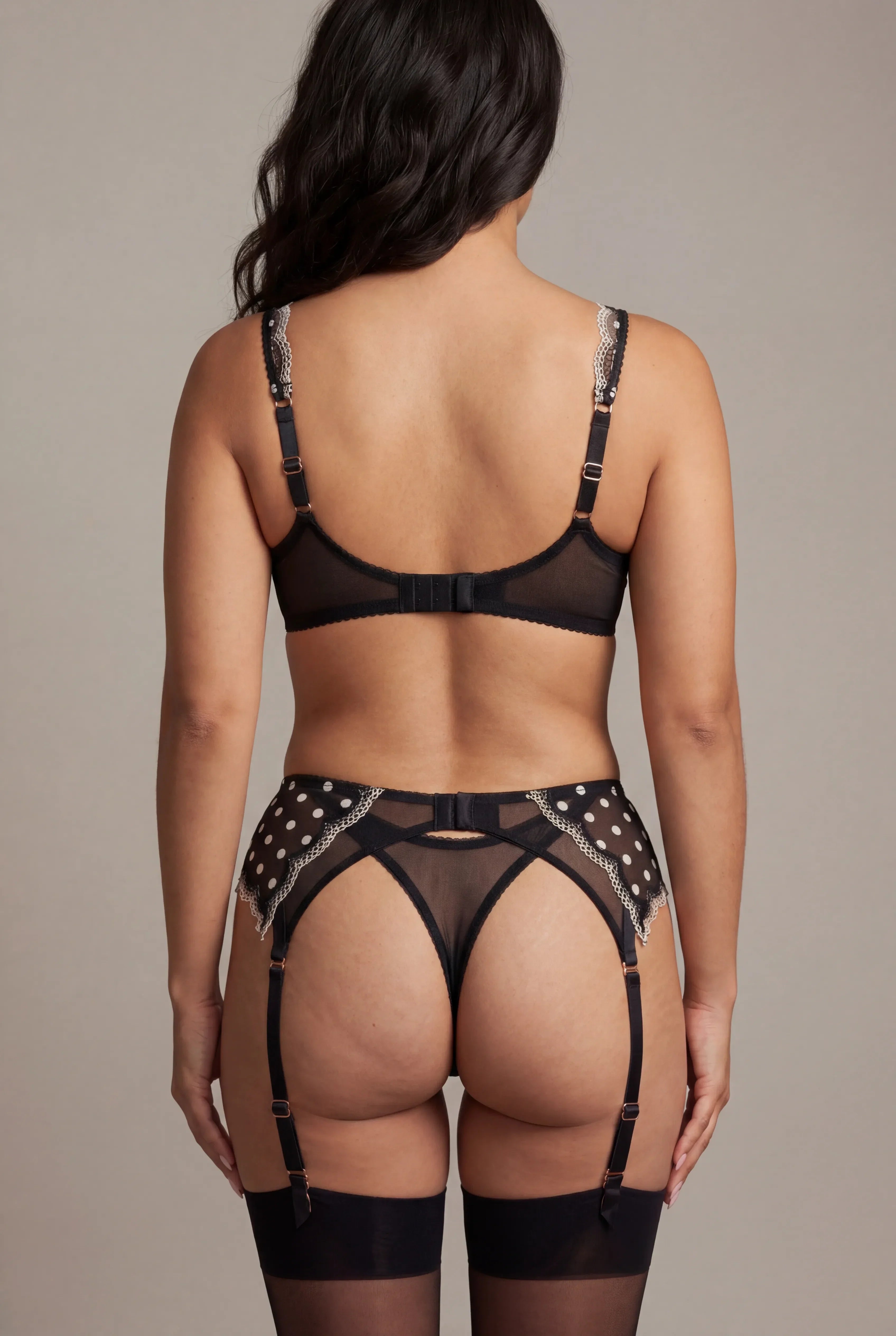 Ensemble Lingerie Pour Femme Quatre Pi Ces Avec Tour De Cou Charm Noir