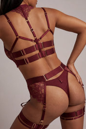 Ensemble lingerie quatre pièces - KEELY Bordeaux