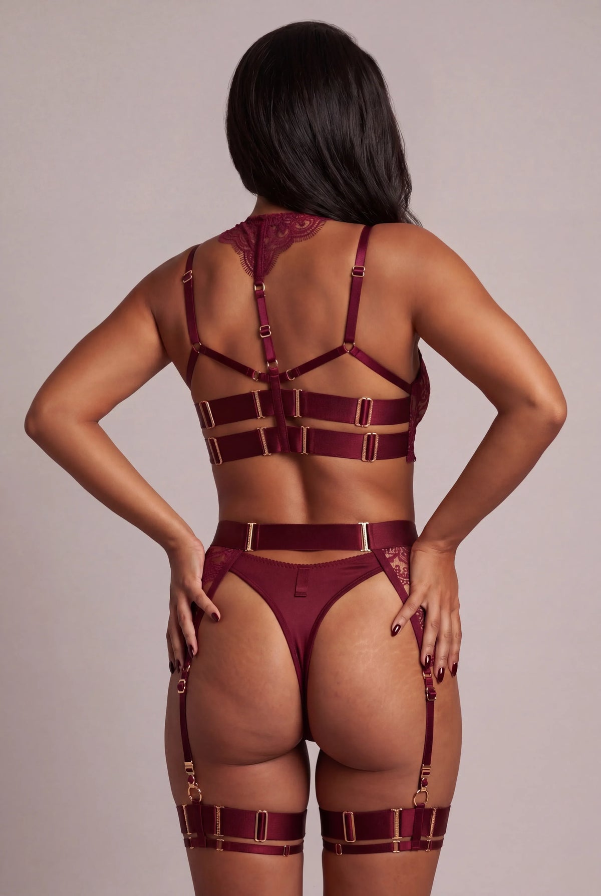 Ensemble lingerie quatre pièces - KEELY Bordeaux